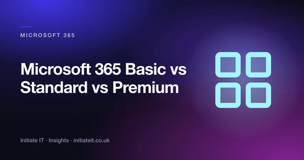Microsoft 365 Basic vs Standard vs Premium, Initiate IT Insights