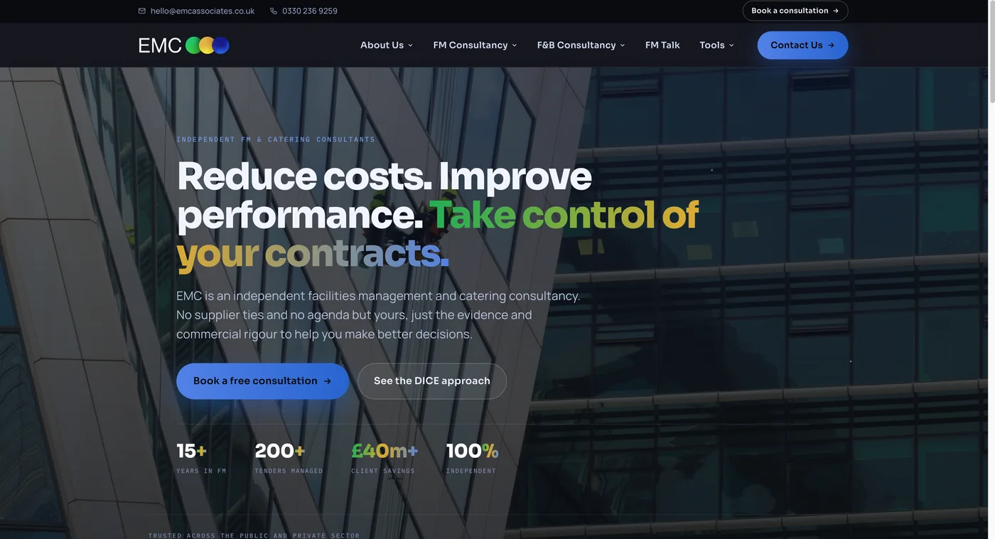 EMC Associates website designed by Initiate IT
