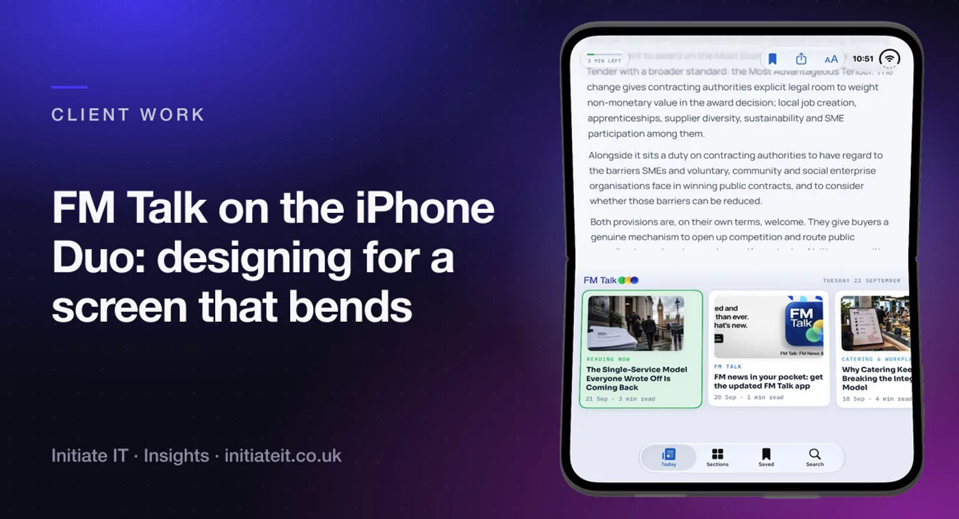 FM Talk iOS app, designed and built by Initiate IT