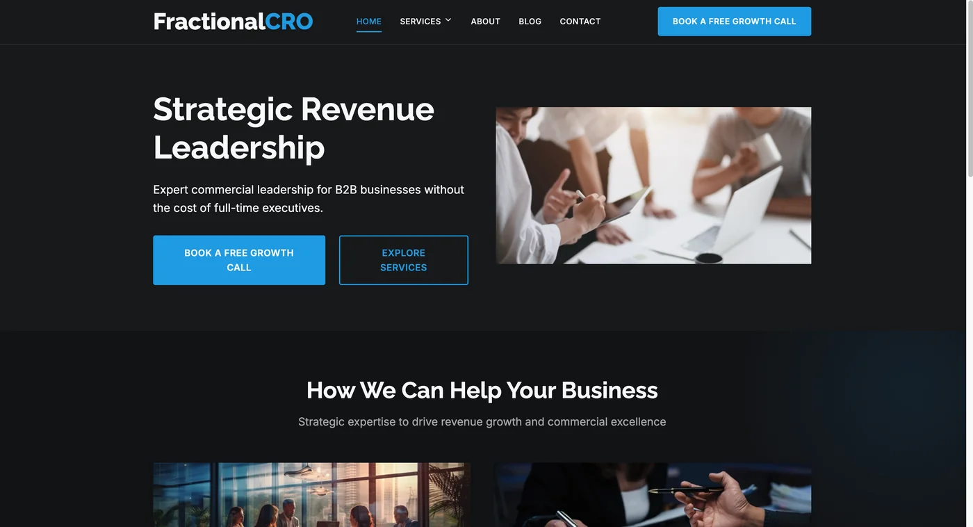 FractionalCRO website designed by Initiate IT
