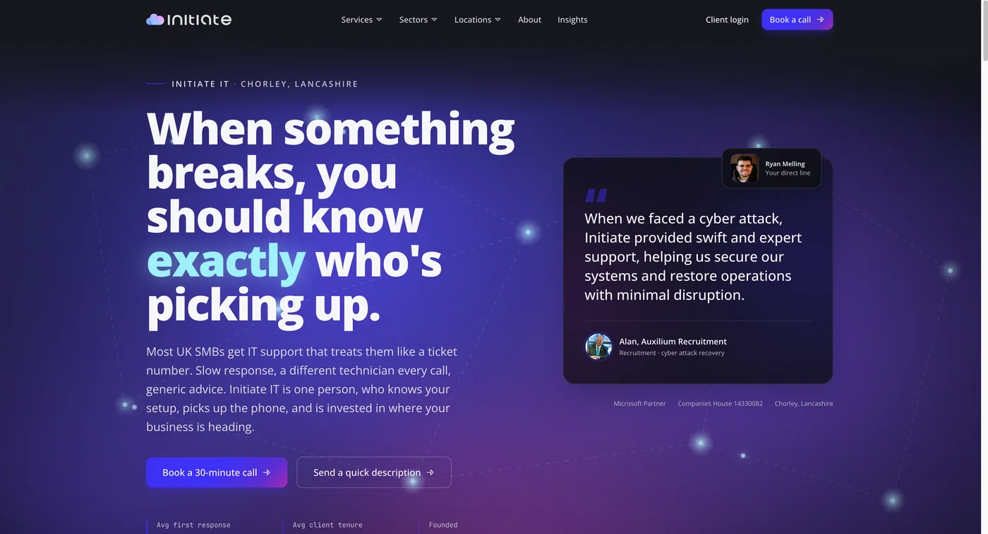 Initiate IT website designed by Initiate IT
